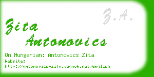 zita antonovics business card